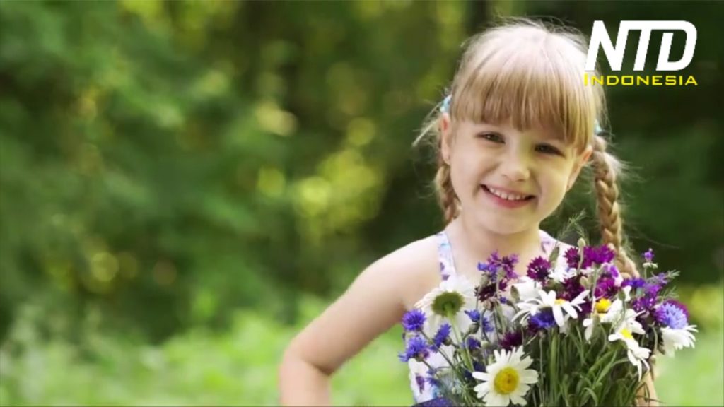 Ilustrasi gadis kecil penjual bunga