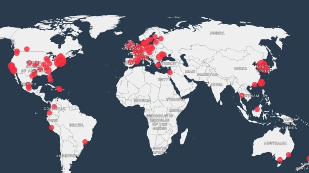 Peta insiden global ancaman PKT